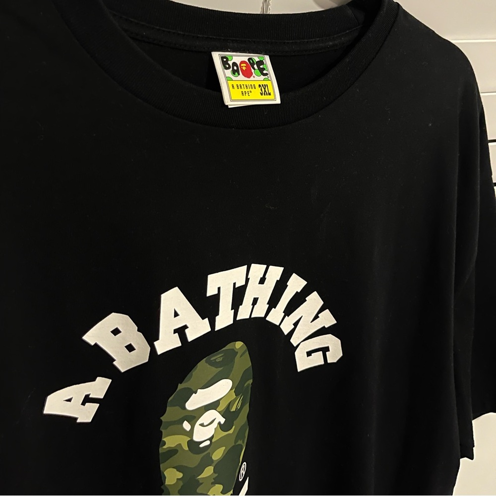 MENS BAPE T SHIRT SIZE 3XL BLACK GOOD CONDITION SLIGHTLY WORN NO FADING